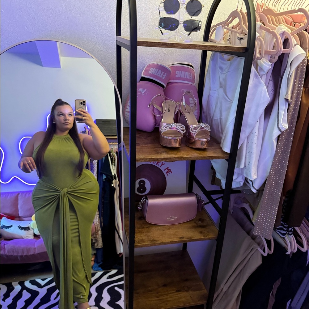 Green Halter Maxi Dress